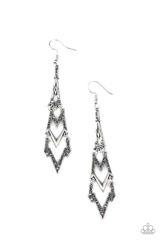 Paparazzi Earring ~ Electric Shimmer - Silver