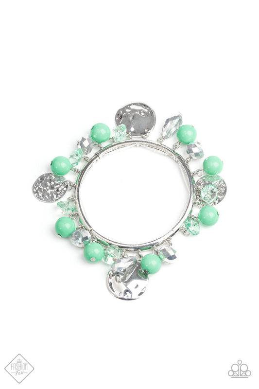 Paparazzi Bracelet ~ Charming Treasure - Green