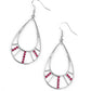 Line Crossing Sparkle - Pink - Paparazzi Earring Image