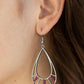Line Crossing Sparkle - Pink - Paparazzi Earring Image