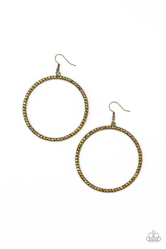 Paparazzi Earring ~ Just Add Sparkle - Brass