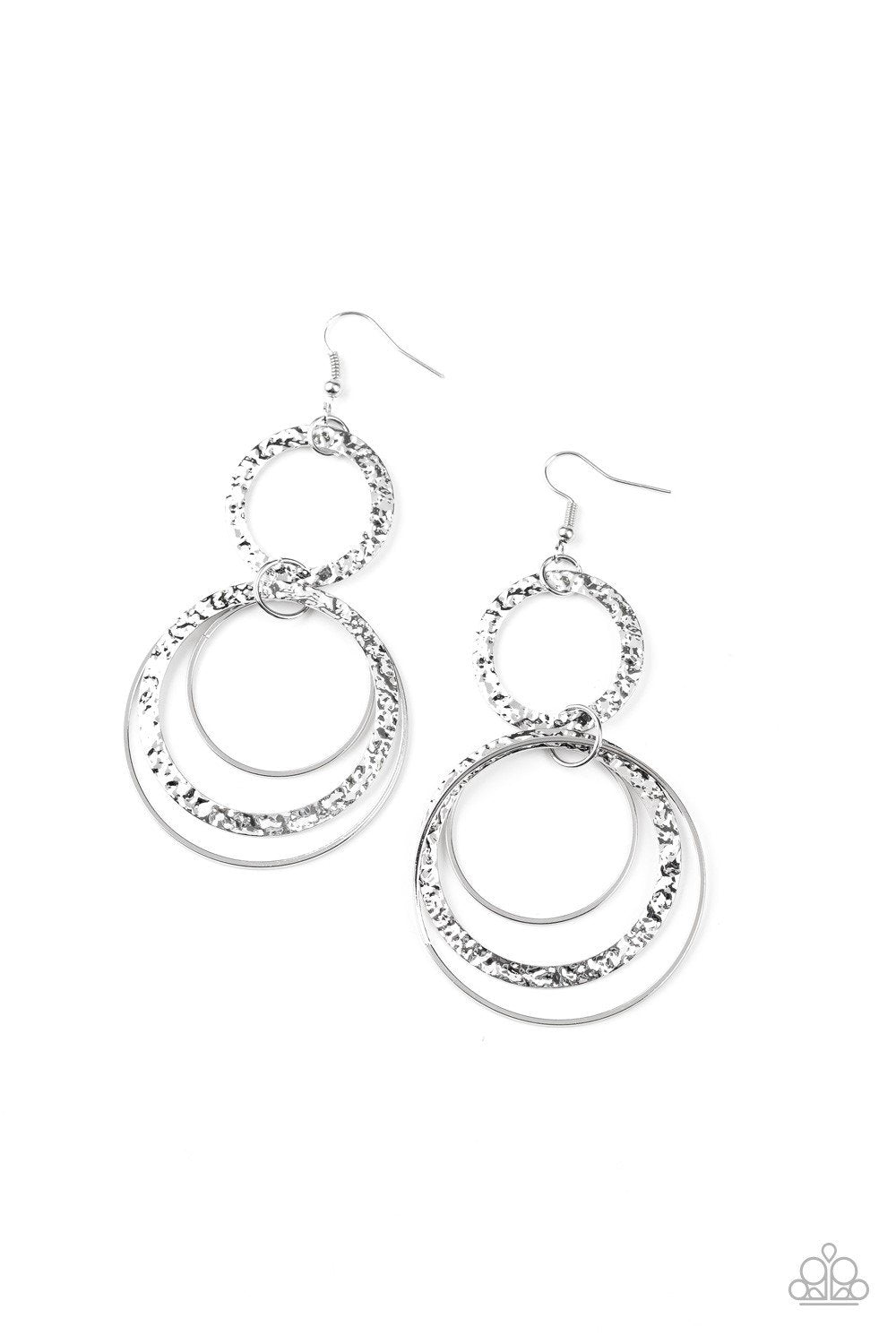 Paparazzi Earring ~ Eclipsed Edge - Silver