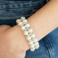 Glowing Glam - White - Paparazzi Bracelet Image