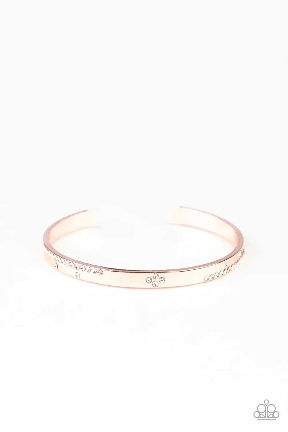 Pulsera Paparazzi ~ Dainty Dazzle - Oro rosa