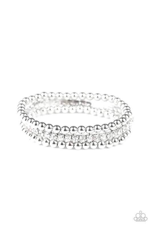 Paparazzi Bracelet ~ Glam Game - White