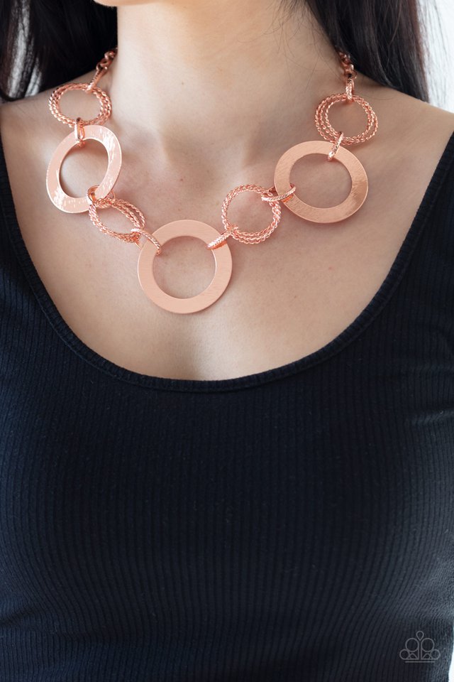 Ringed in Radiance - Copper - Paparazzi Necklace Image