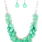 Paparazzi Necklace ~ Colorfully Clustered - Green
