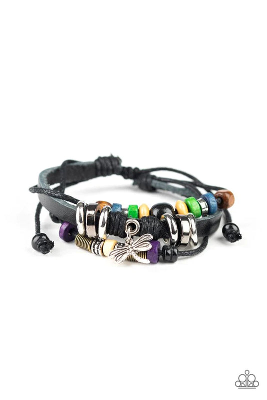 Pulsera Paparazzi ~ Vuela alto, Libélula - Negro