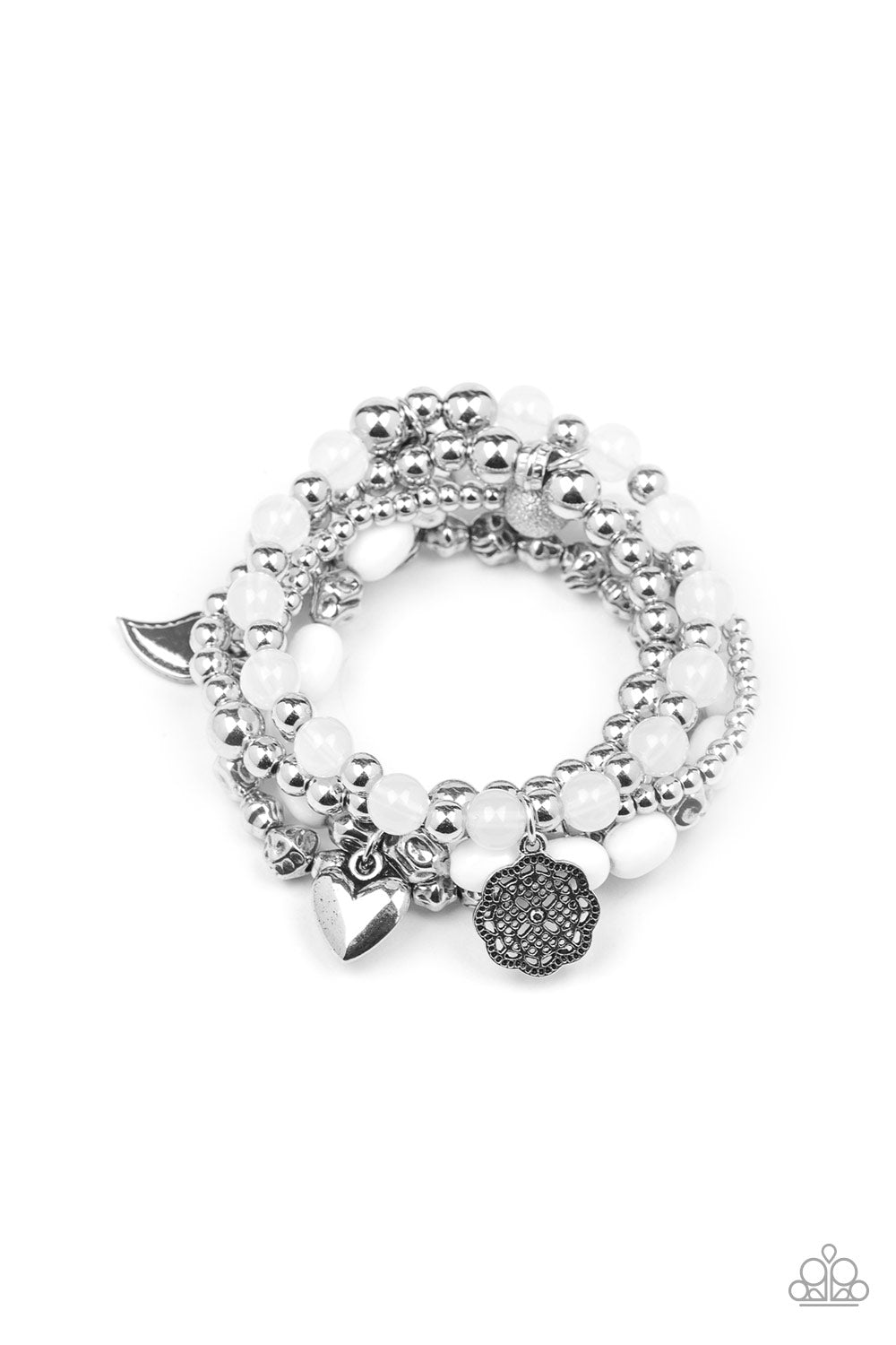 Paparazzi Bracelet ~ No CHARM Done - White