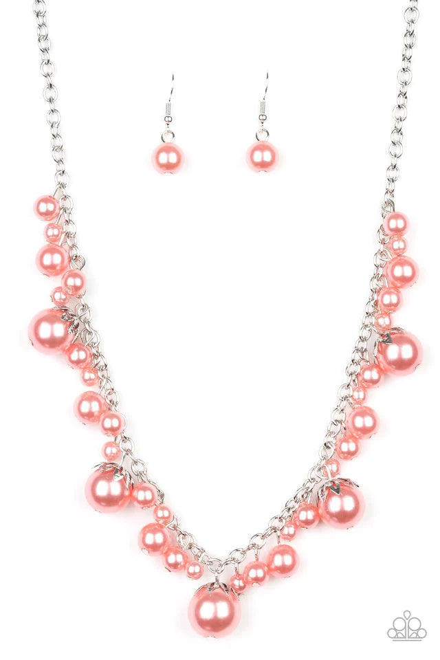 Paparazzi Necklace ~ Uptown Pearls - Orange