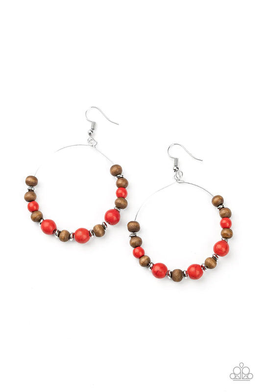 Paparazzi Earring ~ Forestry Fashion - Red