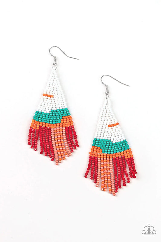 Paparazzi Earring ~ Summer Heat - White