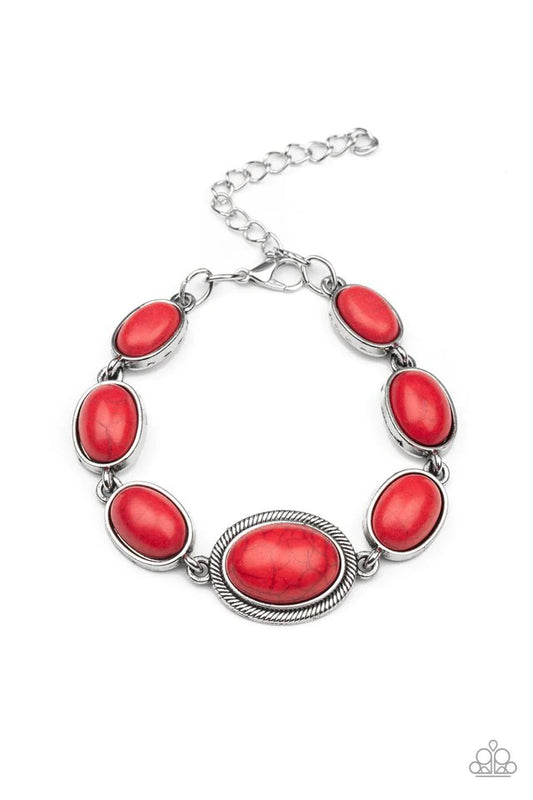 Paparazzi Bracelet ~ Serene Stonework - Red