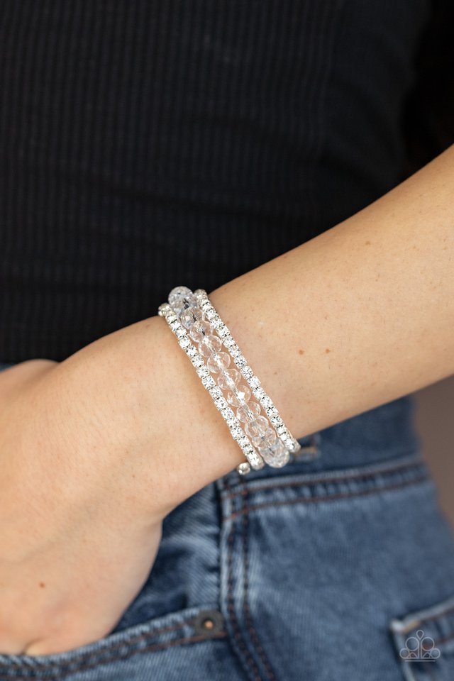 Glam-ified Fashion - White - Paparazzi Bracelet Image