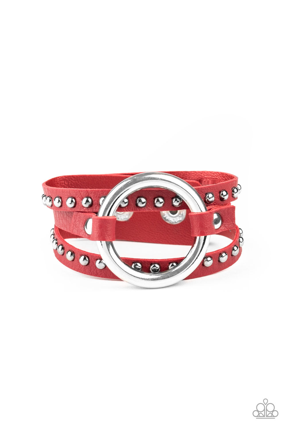 Paparazzi Bracelet ~ Studded Statement-Maker - Red