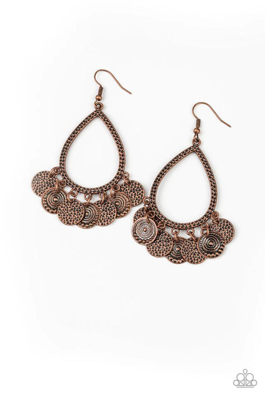Paparazzi Earring ~ All In Good CHIME - Copper