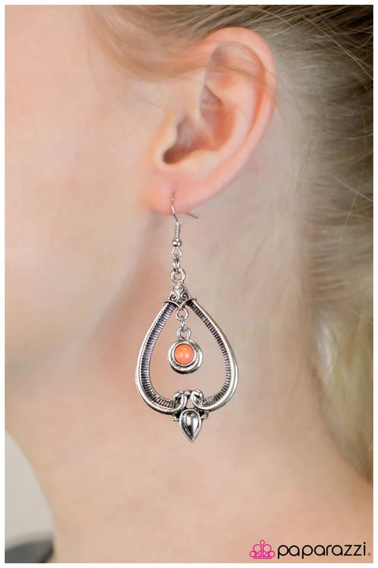 Paparazzi Earring ~ Go It Alone - Orange