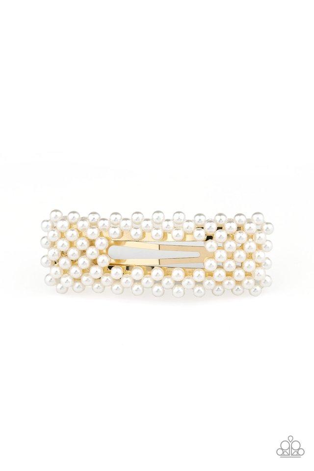 Paparazzi Hair Accessories ~ Clutch Your Pearls - Gold