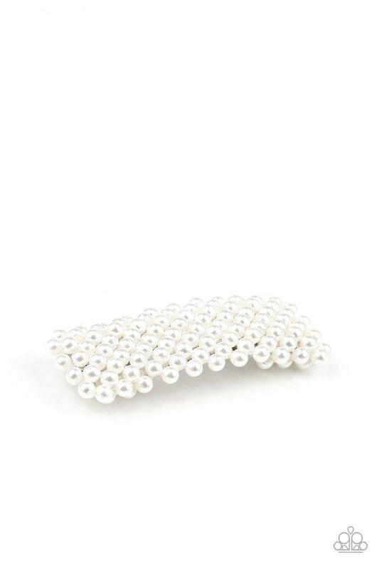 Paparazzi Hair Accessories ~ Pearl-Clutching Posh - White