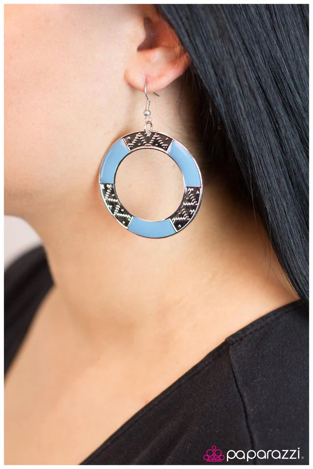 Paparazzi Earring ~ Beach Babe-Blue