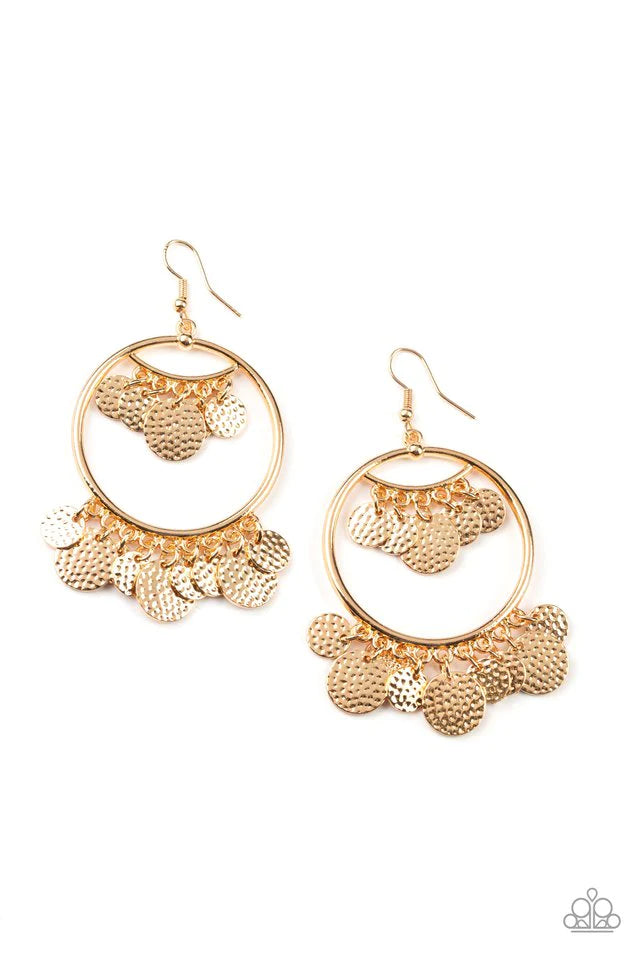 Paparazzi Earring ~ All-CHIME High - Gold