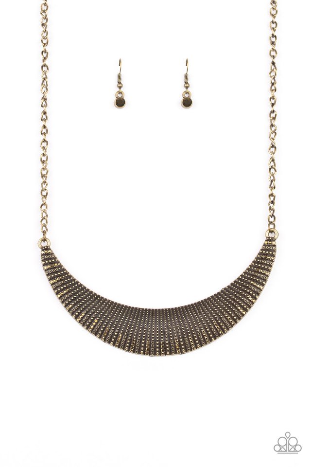 Modern Day Moonshine - Brass - Paparazzi Necklace Image