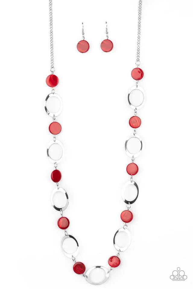 Paparazzi Necklace ~ SHELL Your Soul - Red