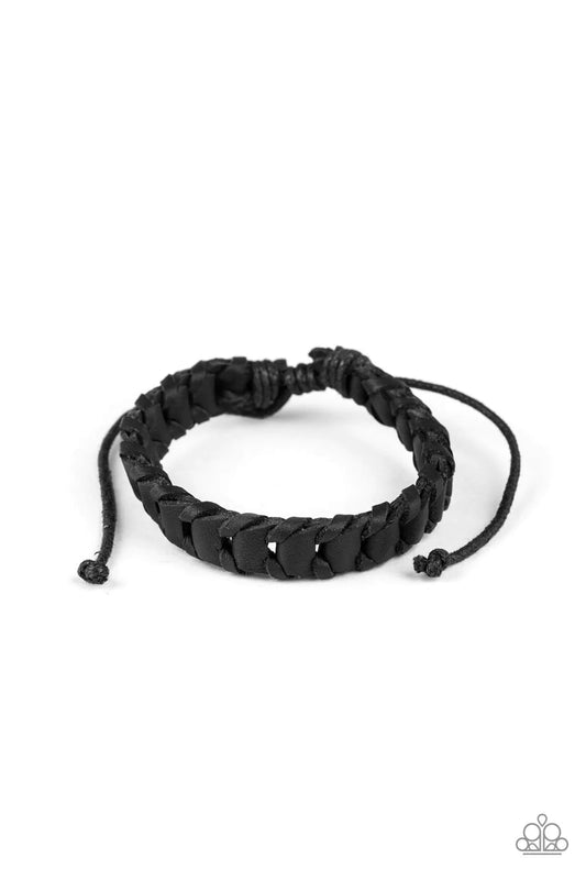 Pulsera Paparazzi ~ Grit and Grease - Negra