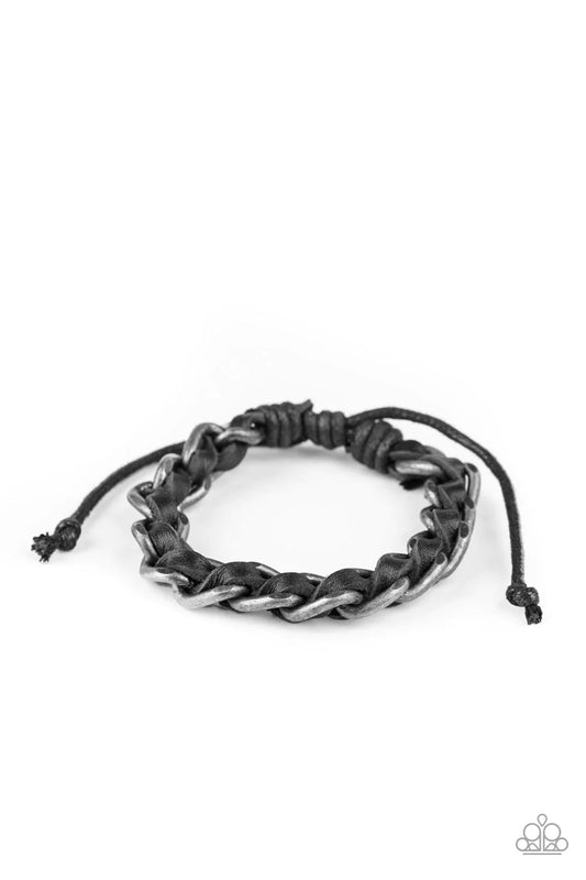 Pulsera Paparazzi ~ Grease Monkey - Negra