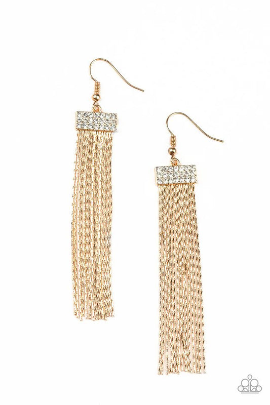 Paparazzi Earring ~ Twinkling Tapestry - Gold