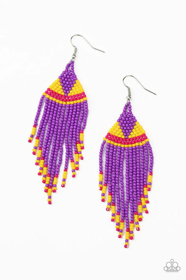 Paparazzi Earring ~ BEADazzle Me - Purple