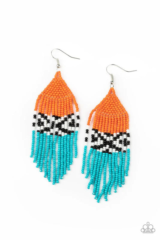 Paparazzi Earring ~ Beautifully BEADazzling - Orange