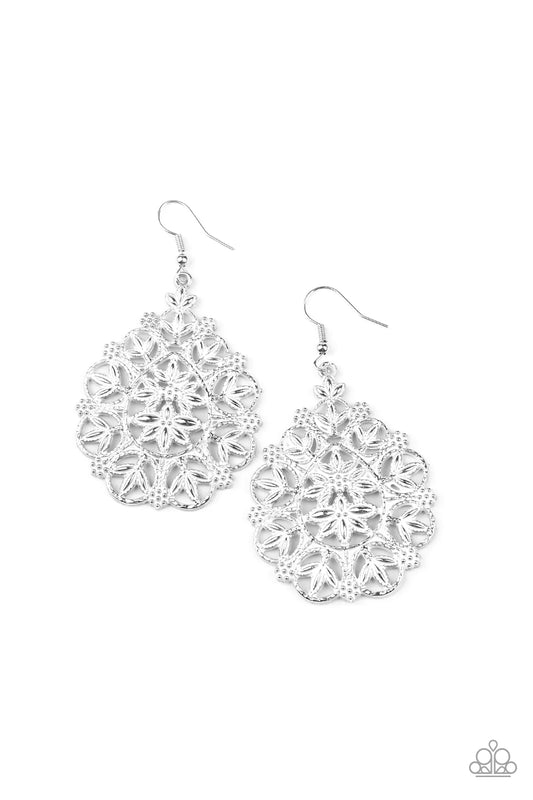 Paparazzi Earring ~ Floral Affair - White