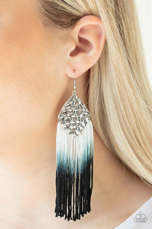 Paparazzi Earring ~ Dip In - Black