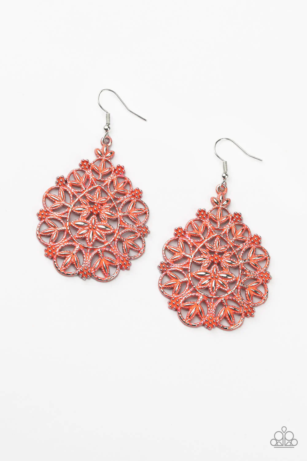 Paparazzi Earring ~ Floral Affair - Orange