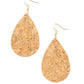 Paparazzi Earring ~ CORK It Over - Gold