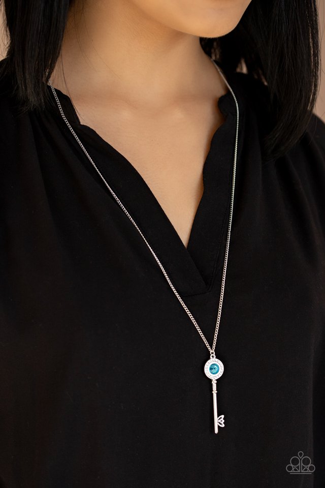 Secret Shimmer - Blue - Paparazzi Necklace Image