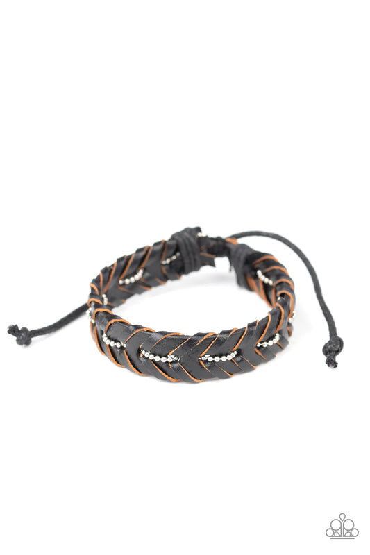 Pulsera Paparazzi ~ Rugged Rancher - Negro