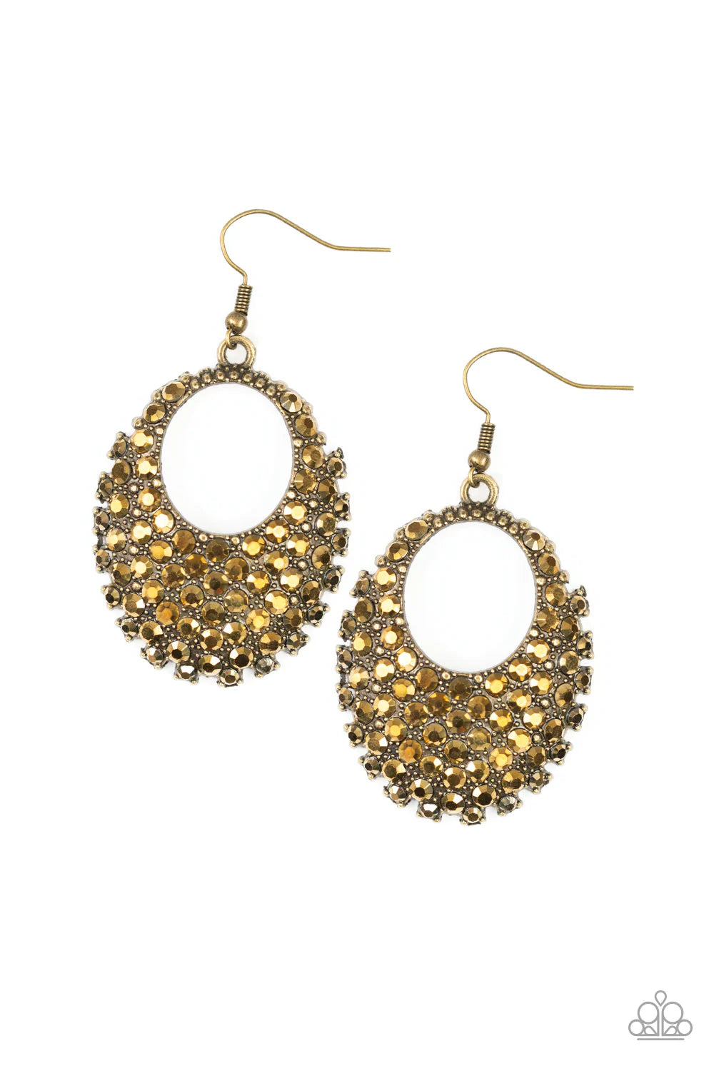 Paparazzi Earring ~ Fierce Flash - Brass