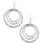 Metallic Ruffle - Silver - Paparazzi Earring Image