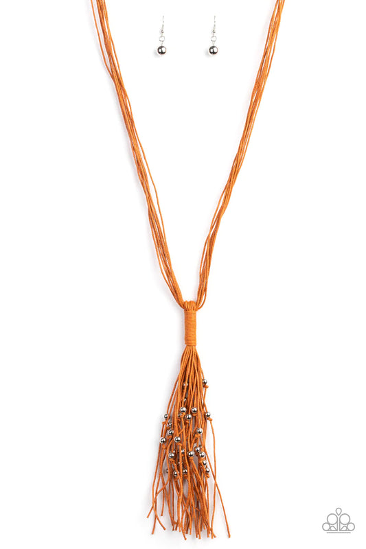 Paparazzi Necklace ~ Hand-Knotted Knockout - Orange