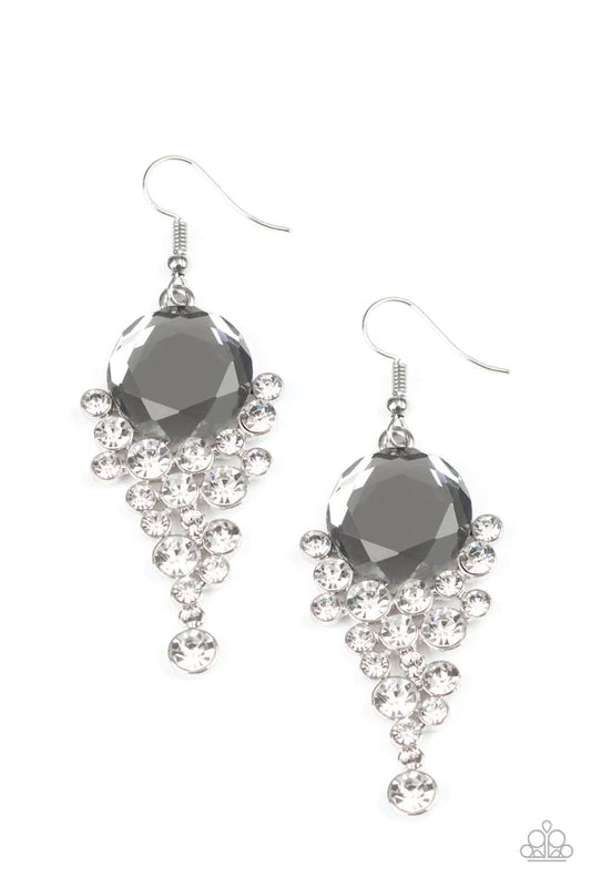 Paparazzi Earring ~ Elegantly Effervescent - Silver