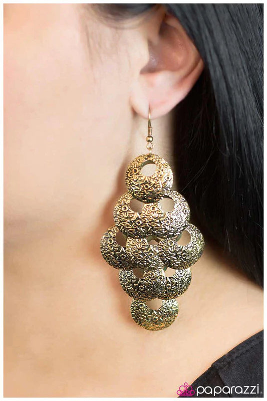 Paparazzi Earring ~ This Is Your Chance - Brass