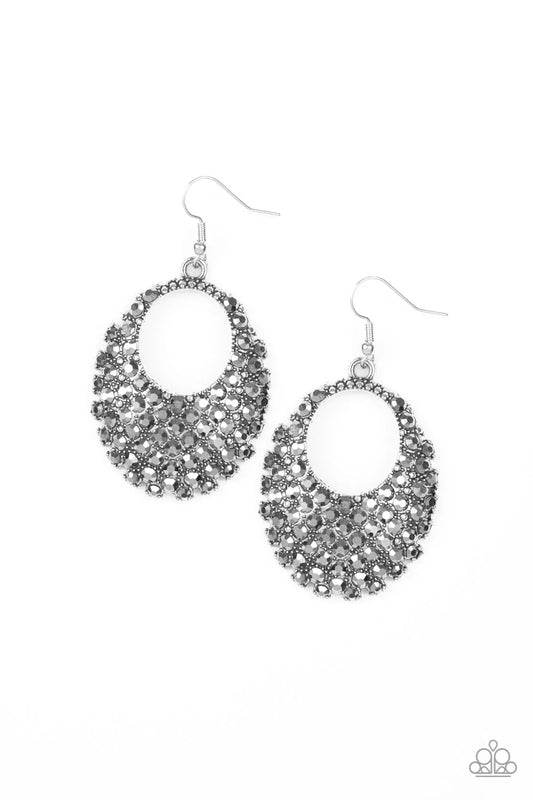 Paparazzi Earring ~ Fierce Flash - Silver