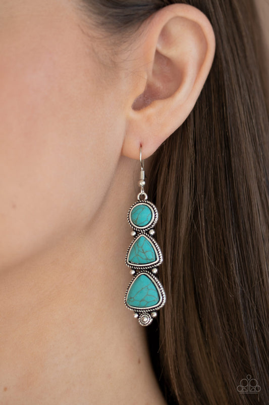 Paparazzi Earring ~ New Frontier - Blue