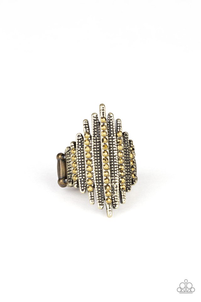 Shocking Sparkle - Brass - Paparazzi Ring Image