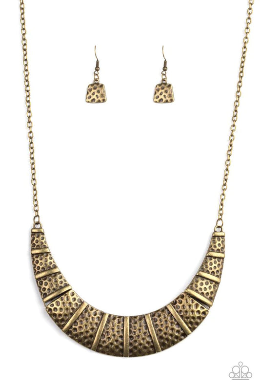 Paparazzi Necklace ~ Metallic Mechanics - Brass