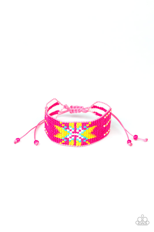 Paparazzi Bracelet ~ Beaded Badlands - Pink