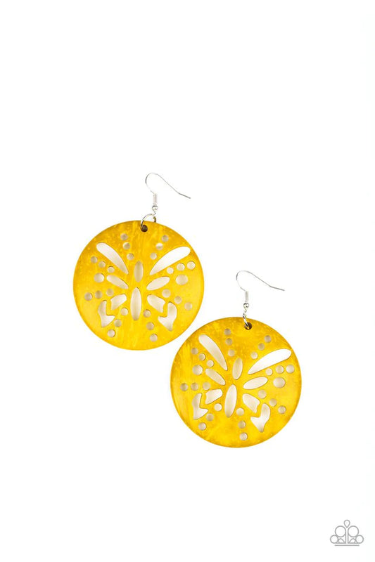 Paparazzi Earring ~ Bali Butterfly - Yellow