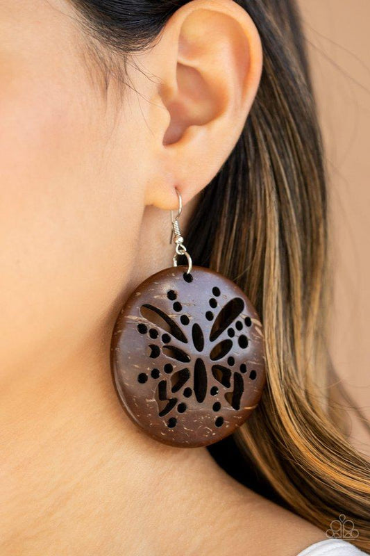 Paparazzi Earring ~ Bali Butterfly - Brown